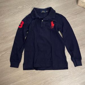 Boys Ralph Lauren Long Sleeve Polo Shirt worn but in good condition Size 7